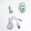 Picture of HOME CHARGER IPHONE  2USB+CAR CHARGER 3.4A WH X7